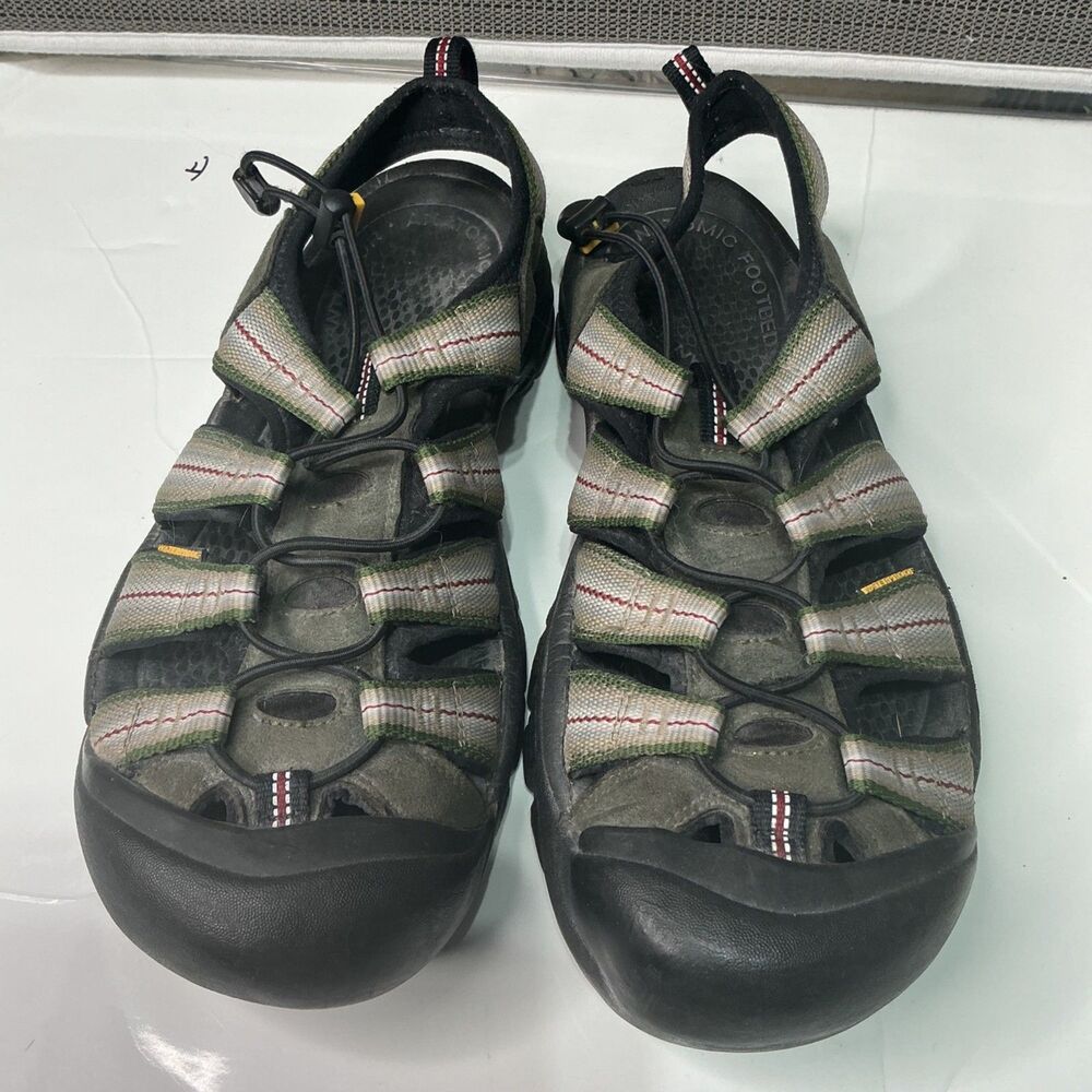 KEEN Men's Size 12 Waterproof Green & Black Sandals W/ Adjustable Straps